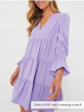 Tuckernuck Pomander Place Lilac Crepe Kenzo Mini Dress Sz XS Cottage Garden